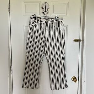 BDG stripe kick flare high rise jeans